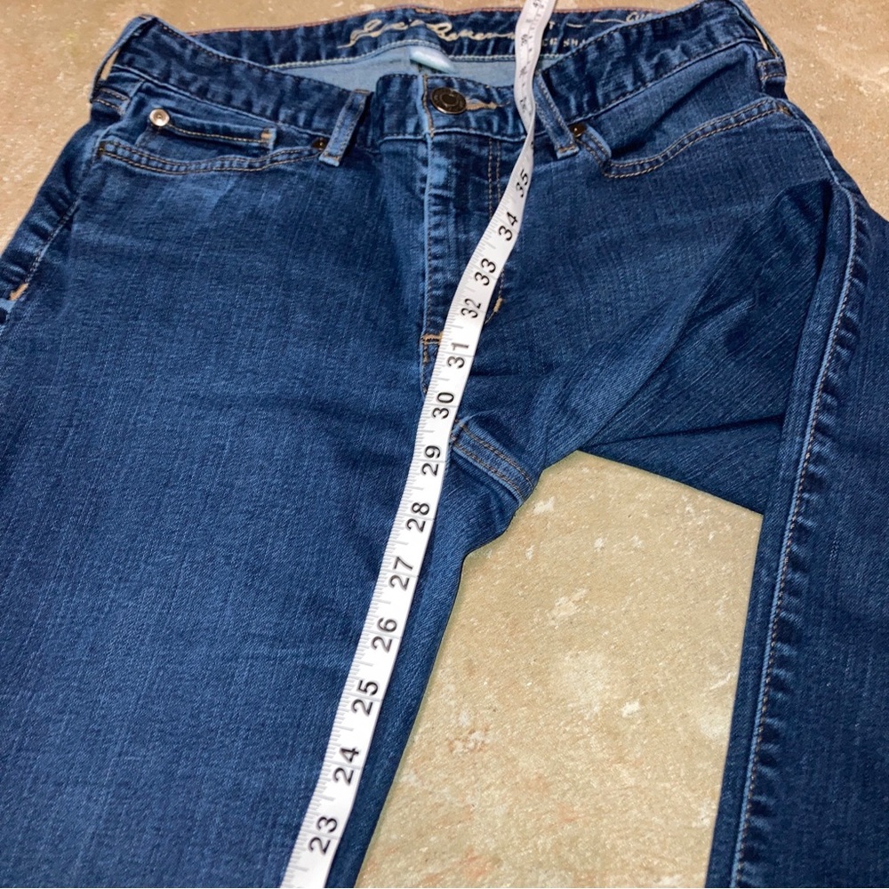 SOLD @sunniebunny 01 Eddie Bauer Curvy Fit Straight Leg Blue Blue Jeans 6 - Picture 8 of 10